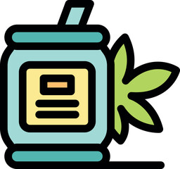 Refreshing cannabis soda can with marijuana leaf symbolizes the growing trend of cbd infused beverages