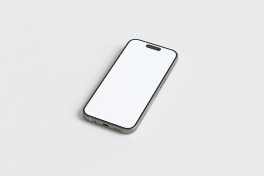 Smartphone with blank screen phone mockup for your design isolated