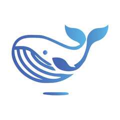 2d orca whale logo on white background