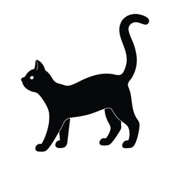 Cat stretching silhouette design for pets and relaxation