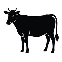 Cow standing silhouette design for farm and agricultural themes
