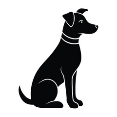 Dog sitting silhouette design for pet lovers and home