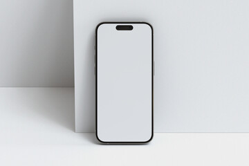 Smartphone with blank screen phone mockup for your design isolated