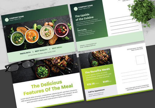 Green And Black Restaurant Postcard