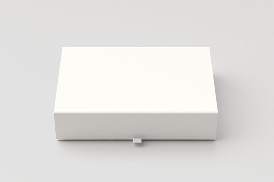 Closed magnetic gift box with paper mockup 3d rendering