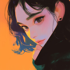 The face of a beautiful girl that attracts attention