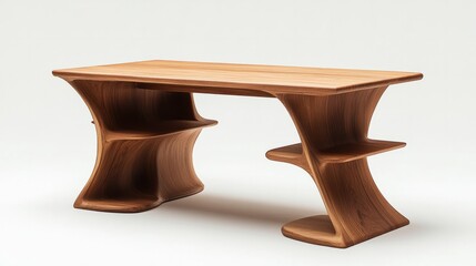 Wooden furniture against a white background