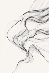 Elegant abstract design featuring flowing black lines on a white background, perfect for modern art and design projects.