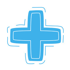 Obraz premium Hand Drawn Health Cross Symbol