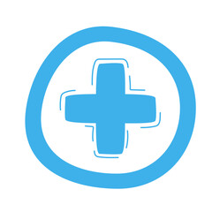 Hand Drawn Health Cross Symbol