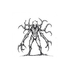 Fototapeta premium Giant Shadow Beast with Jagged Limbs and Evil Aura – Fantasy Horror Concept
