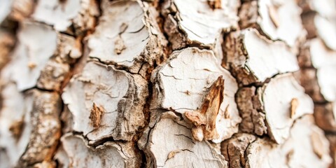 Detailed Close-up of Tree Bark Texture Showing Natural Patterns and Cracks
