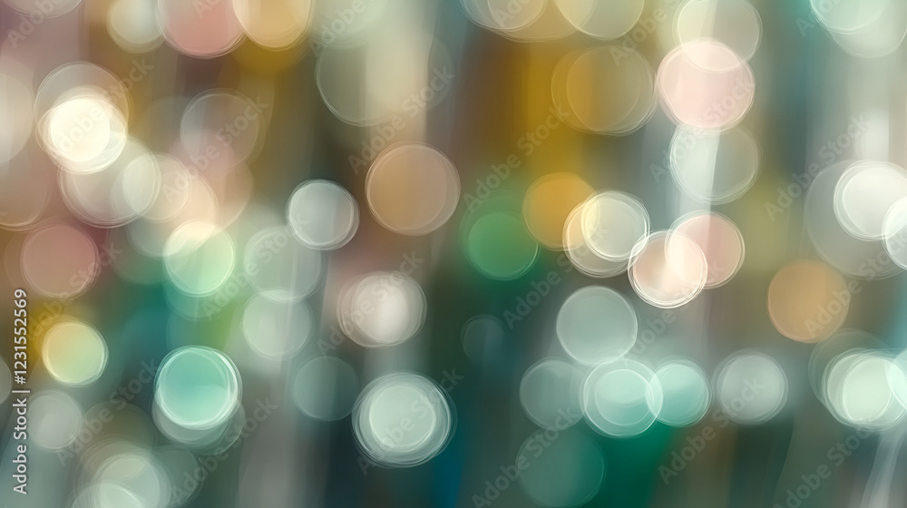 Wall mural Abstract Bokeh Lights: A mesmerizing and colorful abstract background featuring a vibrant array of bokeh lights in warm hues. The image provides a serene backdrop with a soft, dreamlike quality.