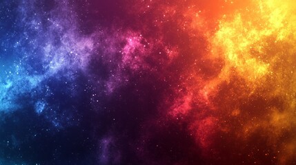 Naklejka premium A colorful space background with stars and a bright orange and yellow section. The stars are scattered throughout the background