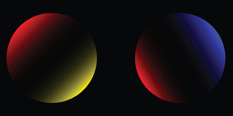 Blurred spheres. Color gradients. Set of defocused color round shapes for creative graphic design. Vector illustration.