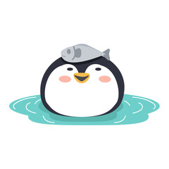 penguin enjoys floating in the cool water