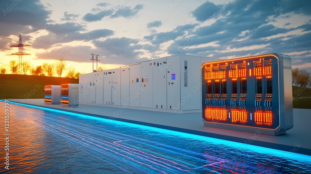 Poster Floating Node Network Visualizing Smart Energy Grid and Sustainable Infrastructure