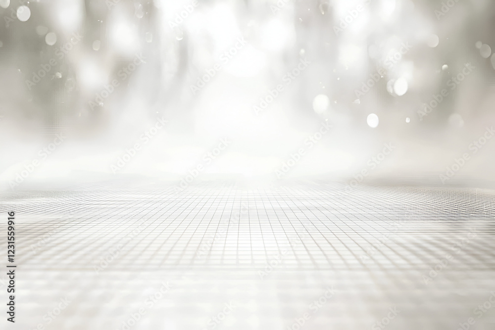 Canvas Prints silver winter wonderland: a dreamy abstract backdrop with a subtle grid pattern and delicate snow fa