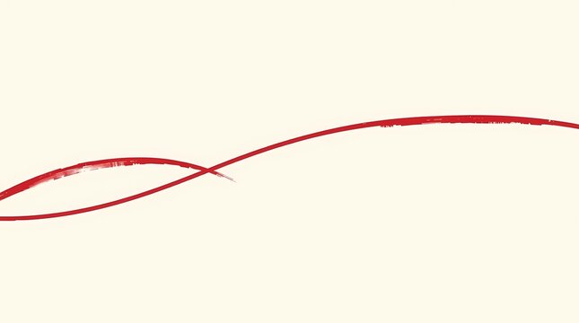 An abstract illustration in a minimalist style, featuring a single bold line that curves and undulates across the canvas, creating a sense of movement and flow, with the line rendered in a ric