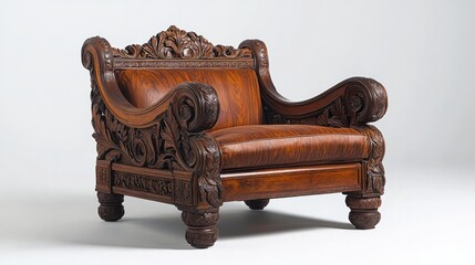 Elegant and tidy wooden furniture against a white background