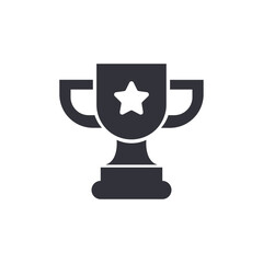 Star trophy solid icons, minimalist vector illustration ,simple transparent graphic element .Isolated on white background