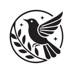 2d bird logo on a white background