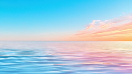 Serene ocean waves under a colorful sky.