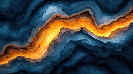 Naklejka premium Abstract fiery canyon digital art, layered texture, background design