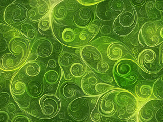 Green Swirls Abstract: A mesmerizing abstract pattern of swirling, intertwining green lines creates a vibrant, organic texture.