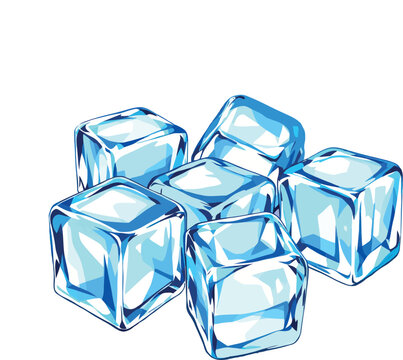 Ice cubes melting, refreshing coolness for summer drinks
