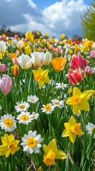 Obraz premium A Colorful Spring Garden Explosion