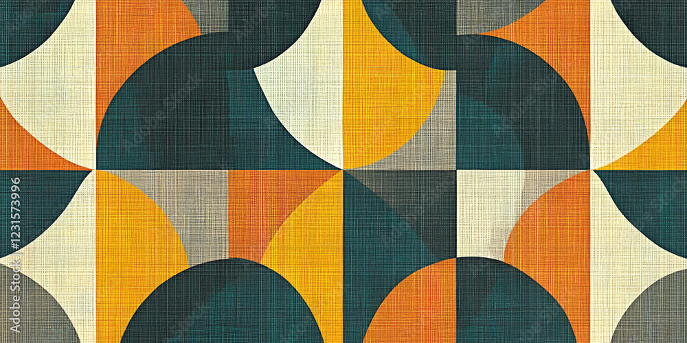 Poster abstract geometric pattern: a captivating abstract pattern of overlapping geometric shapes in bold c