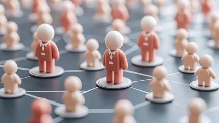 Obraz premium The image depicts a network of stylized figures, emphasizing social connections and relationships in a professional or community setting.
