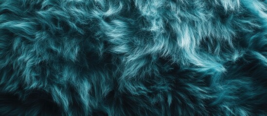 Obraz premium Luxurious dark teal fluffy texture featuring soft, wavy fur for visually striking shadows ideal for promotional displays and product enhancement.