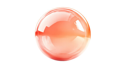 Big red shiny sphere floating on transparent background