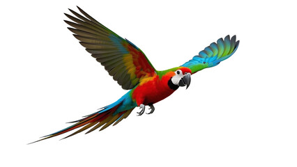 Obraz premium Colorful blue and yellow macaw parrot perched on a branch in a tropical nature illustration