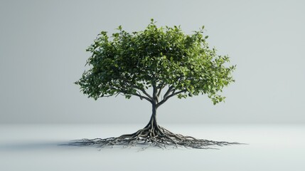 Majestic Tree with Exposed Roots, a Symbol of Strength and Resilience