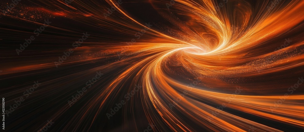 Aufkleber mesmerizing orange and black swirling abstract design showcasing dynamic movement and energy flow ag