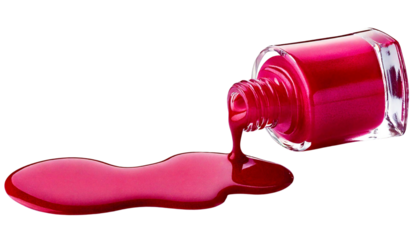  Nail Polish Dripping from Bottle on White Background