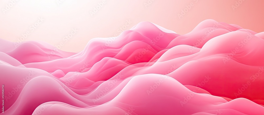 Poster Soft pink and red abstract clouds create a light airy background with smooth flowing shapes emphasizing a vibrant and serene aesthetic