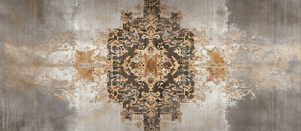 Aufkleber elegant abstract textured wallpaper with muted tones of gray and gold showcasing intricate patterns,