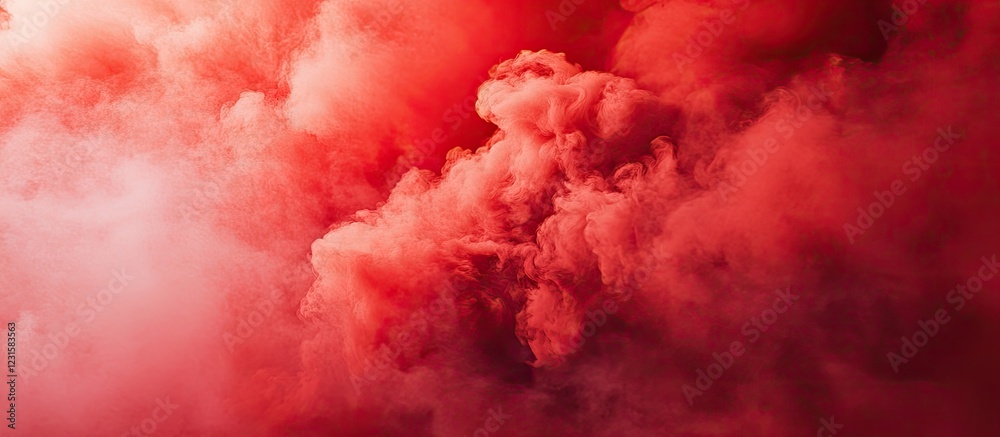 Aufkleber vibrant red smoke clouds create a dramatic and captivating backdrop with varying shades of crimson a