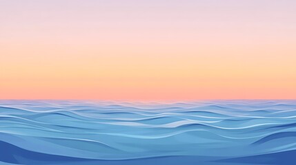 Obraz premium Serene Ocean Waves Under a Pastel Sunset Sky