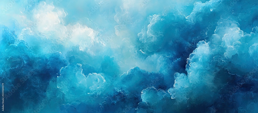 Leinwandbilder enchanting blue and turquoise clouds form a stunning panorama with soft gradients and ethereal softn