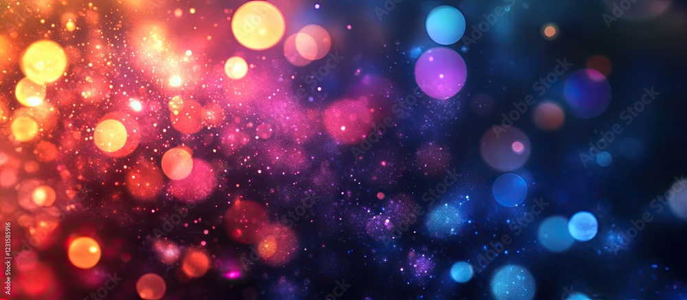 Aufkleber colorful bokeh lights in vibrant oranges, purples, and blues create an enchanting atmosphere, softly