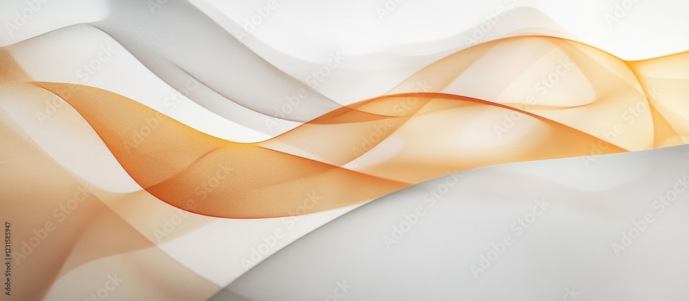 Poster Minimalistic abstract artwork with soft orange and gray curves creating an elegant soothing composition with contemporary design elements.