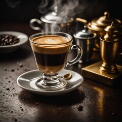 Elegant espresso shot with golden crema