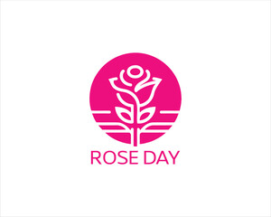 Rose Day Icon Logo Design
