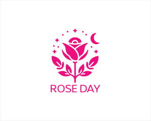 Rose Day Icon Logo Design