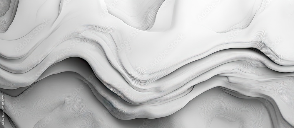 Poster abstract grey and white wavy texture background with smooth flowing lines creating a sense of depth 